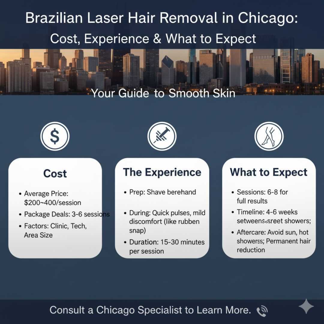 Brazilian Laser Hair Removal in Chicago Cost, Experience & What to Expect Brazilian Laser Hair Removal in Chicago Cost, Experience & What to Expect