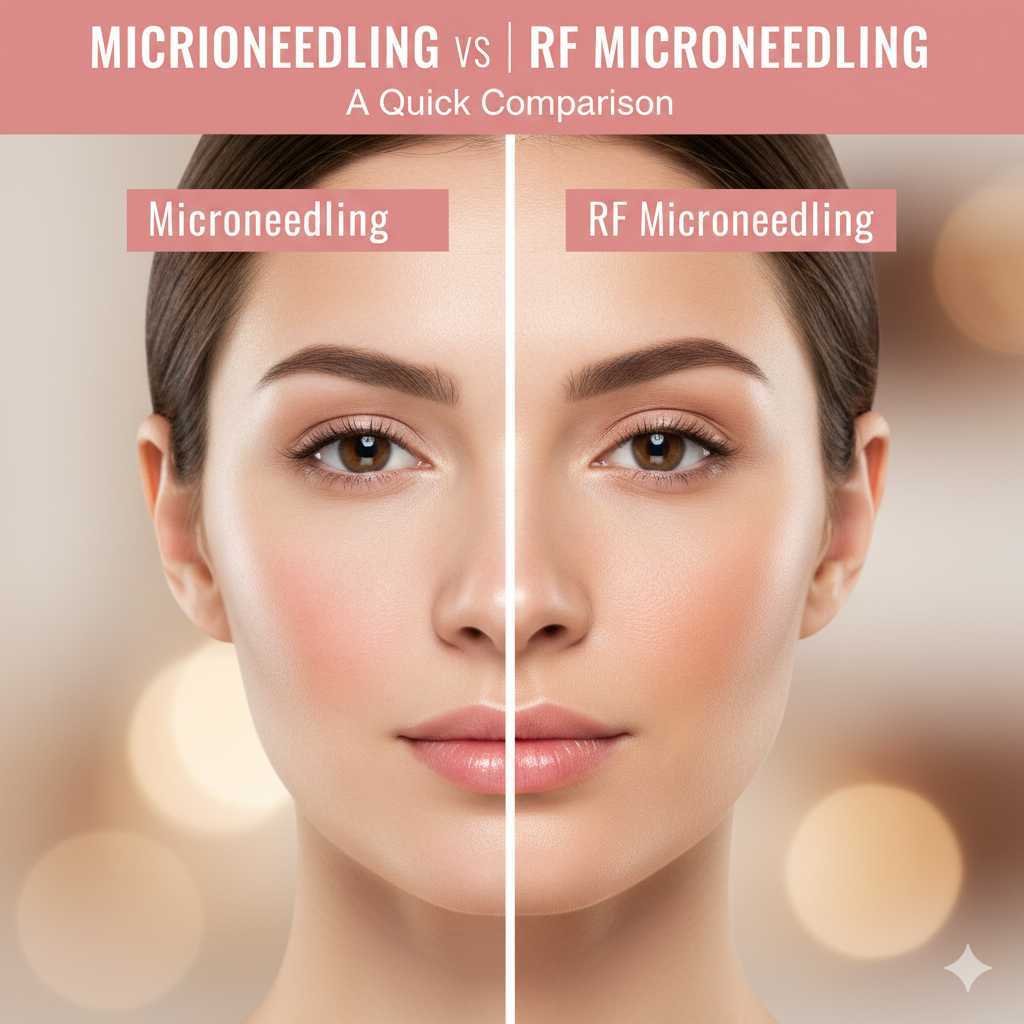 Microneedling vs RF Microneedling Microneedling vs RF Microneedling