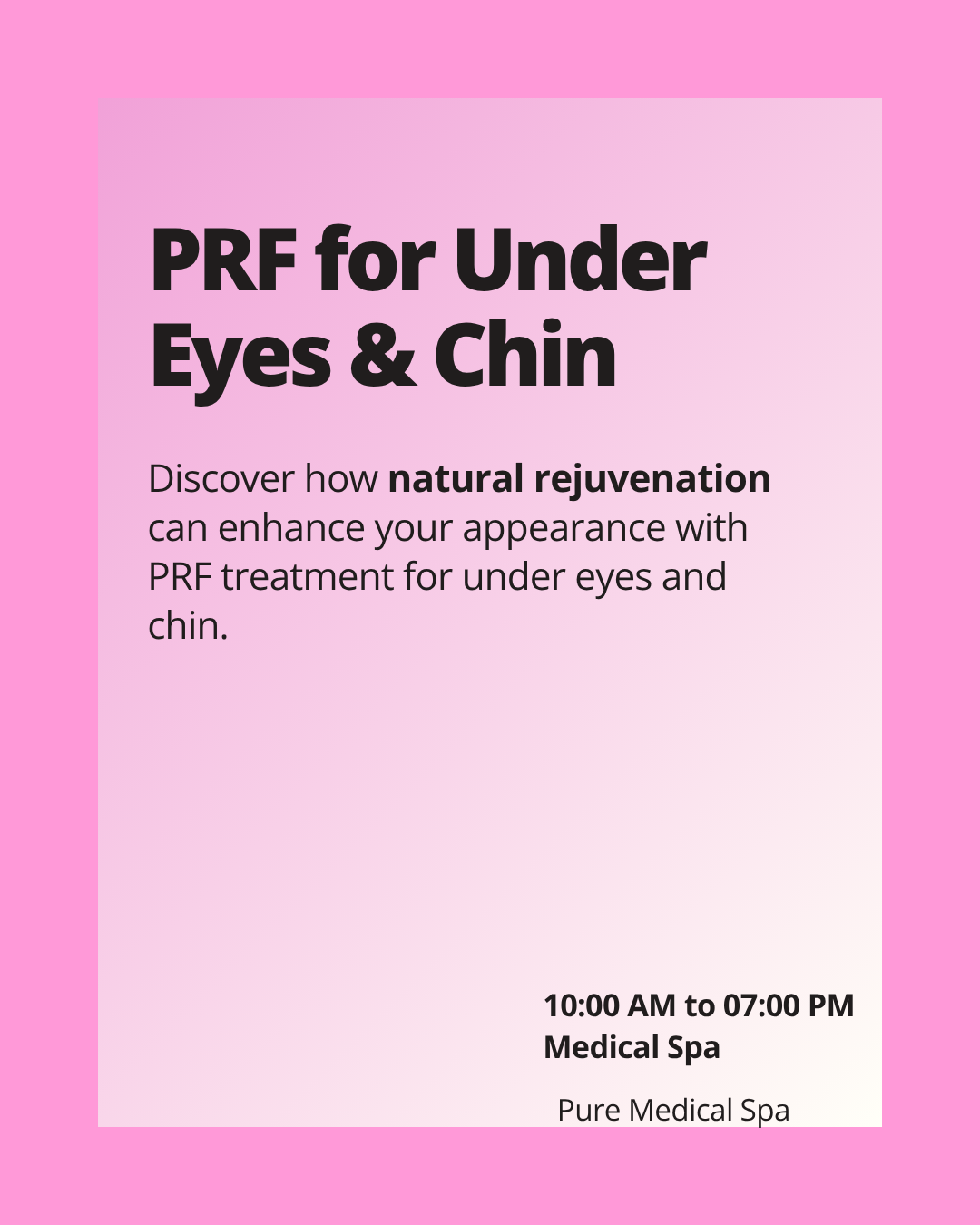 PRF For Under Eye & Chin