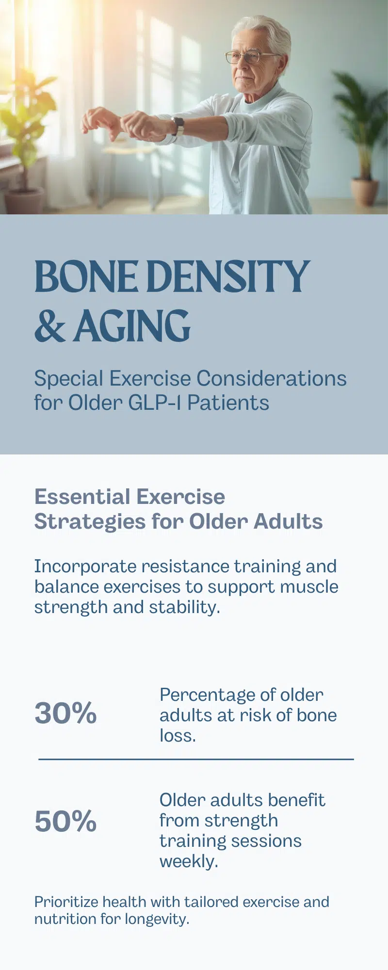 glp-1 bone density Bone Density, Muscle & Aging: Special Exercise Considerations for Older GLP- 1 Patients