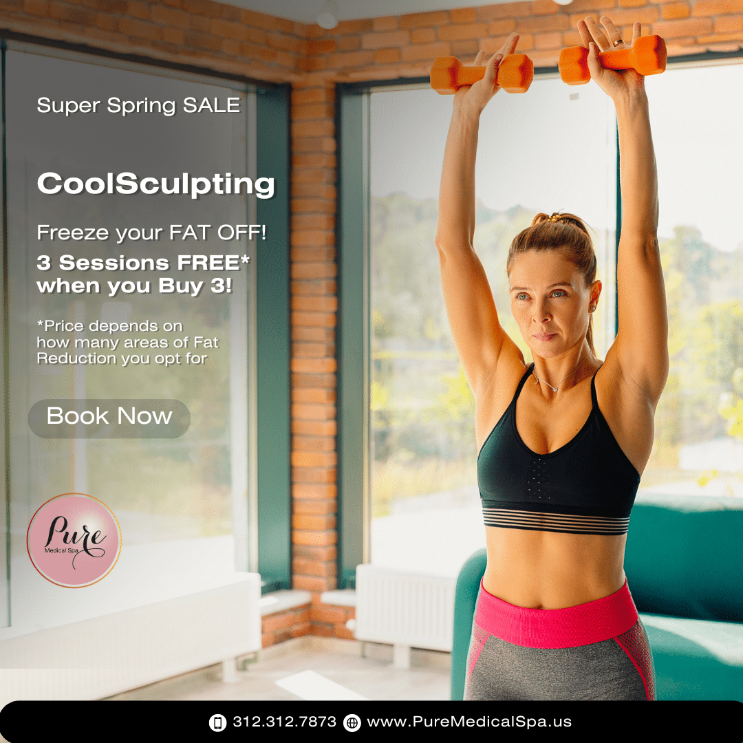 coolsculpting-buy-3-get-3-free-spring-sale-med-spa-chicago CoolSculpting buy 3 sessions get 3 free, Super Spring Sale body contouring offer at Pure Medical Spa, med spa in Chicago