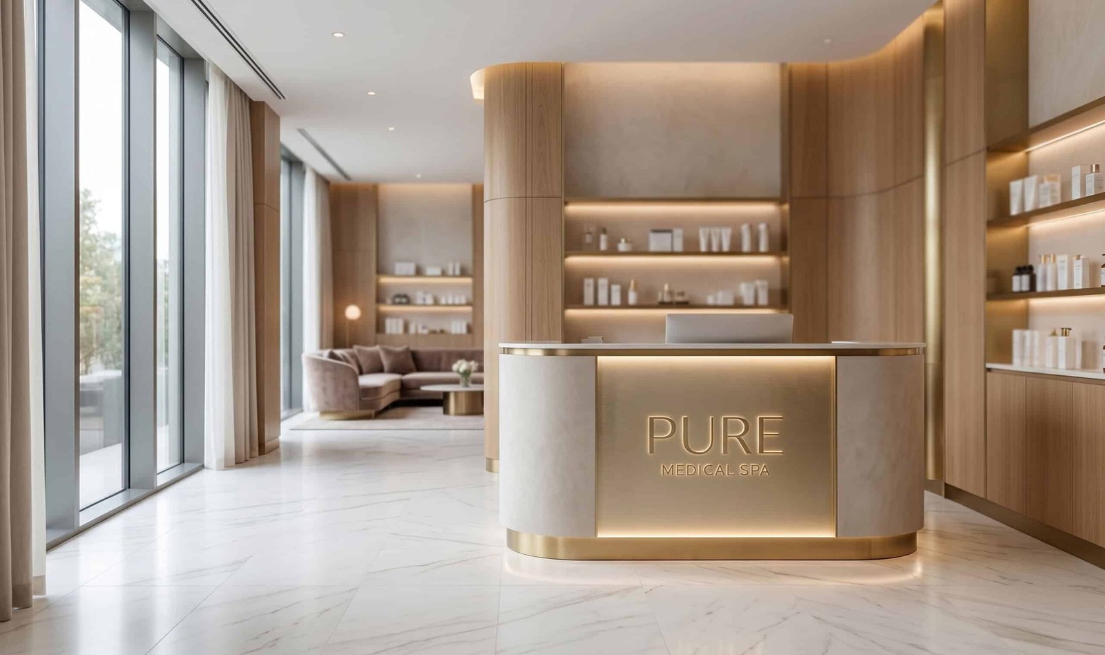 PURE Medical Spa reception, where your membership begins