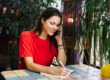Woman rescheduling her Sculptra appointment by phone